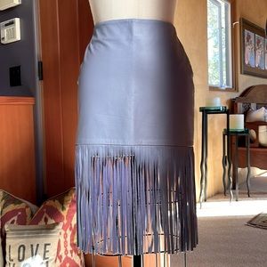 The Perfext Fingle Leather Skirt US 2 Periwinkle blue (NWT)